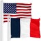 G128 Combo Pack: USA American Flag & Navy Blue NEW France French Flag | 3x5 feet | Printed 150D Indoor/Outdoor, Vibrant Colors, Brass Grommets, Quality Polyester